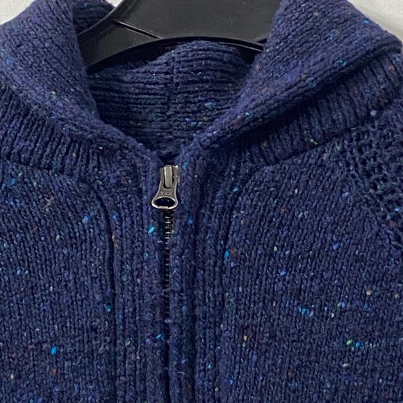 J. Crew Quarter Zip Wool Blend Pullover Sweater Navy Blue  size M - Picture 2 of 10